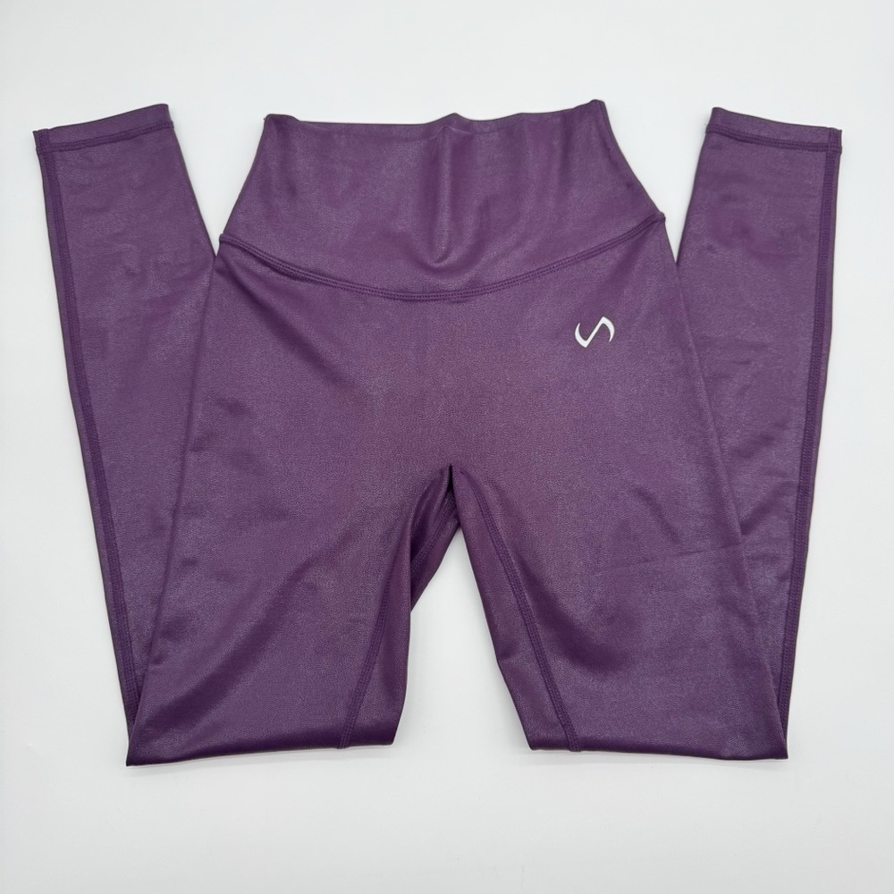 TLF Purple Shimmer Faux Leather Leggings Women’s Size XS